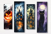 Halloween Printable Bookmarks, an Illustration by Watercolor design (Thumbnail 3 of 4)