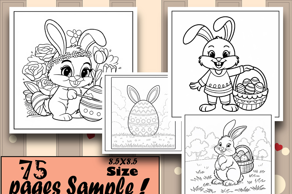 Bunny Easter Bold & Easy Coloring, an Animal Illustration by Design Home (Photo 3 of 4)