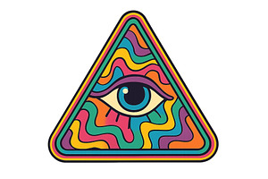 Colorful eye symbol design featuring, an Illustration by ZinetroN