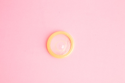 condom in colorful background