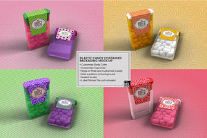 Candy Container Packaging Mockup