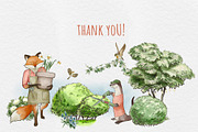 Vintage Watercolor Gardening Clipart, an Animal Illustration by JSolomatina (Thumbnail 13 of 13)