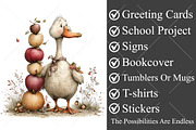 Whimsical Autumn Goose Clipart, a Seasonal Illustration by Canvas Craft (Thumbnail 3 of 10)