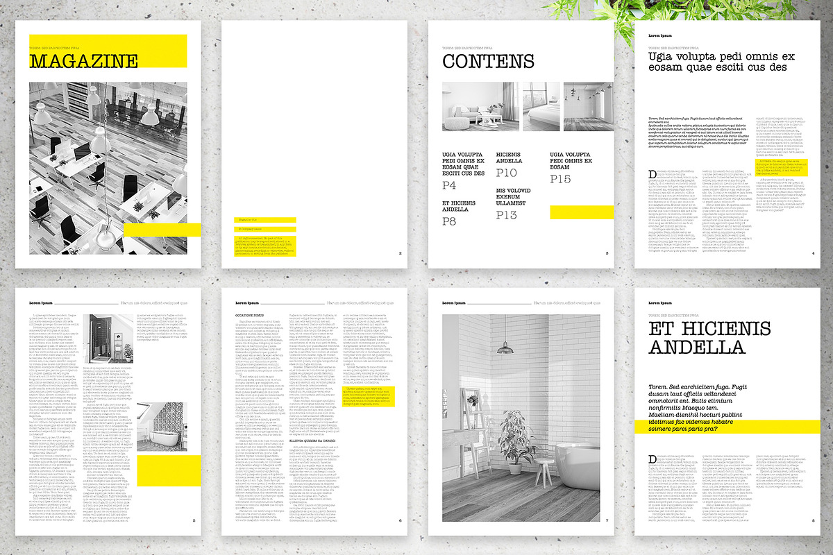 Digital Magazine with Yellow Accents, a Magazine Template by McLittle Stock