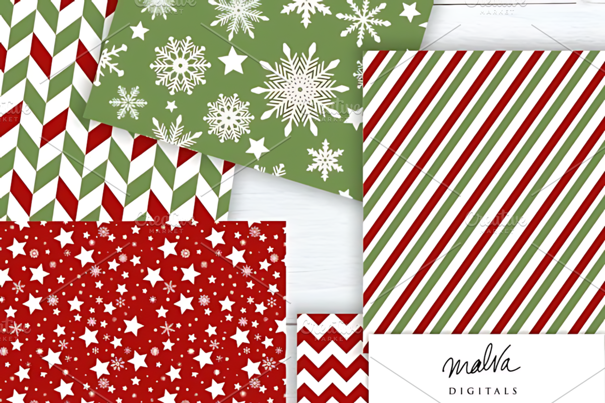 Christmas Patterns Backgrounds, a Pattern Graphic by Design Station (Photo 3 of 3)