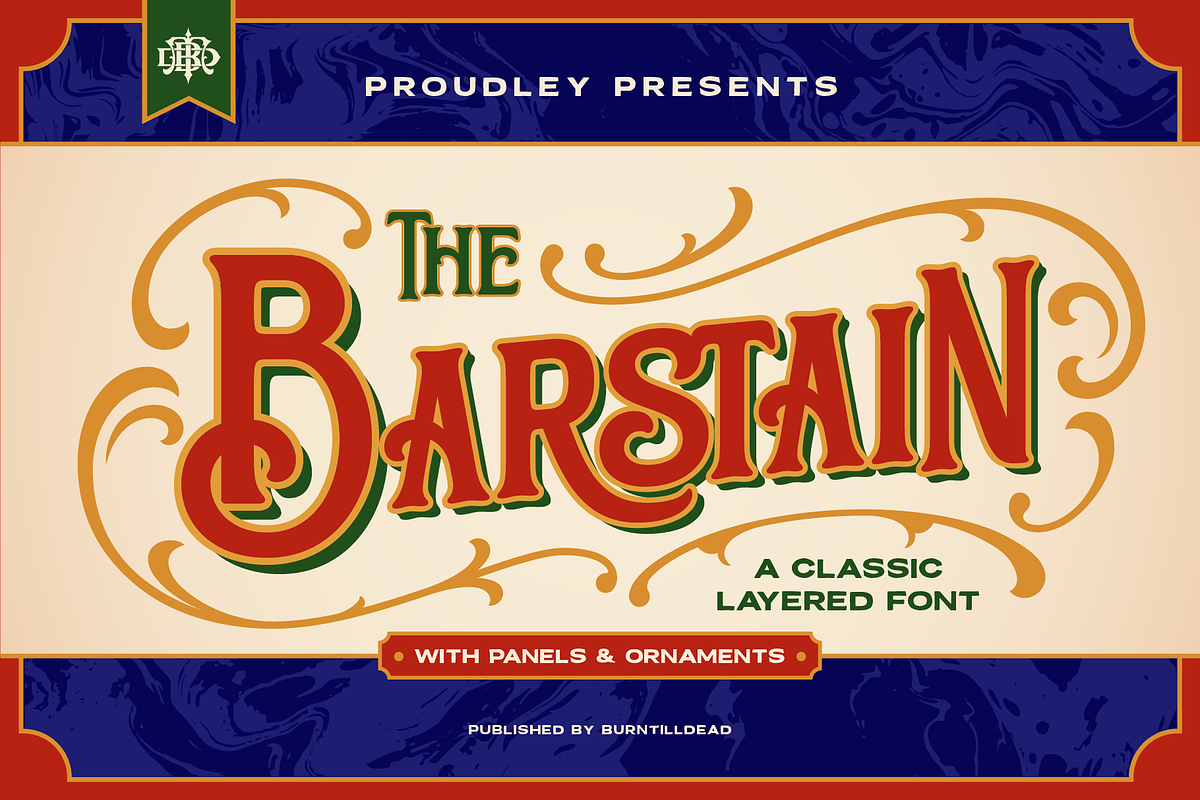 The Barstain, a Serif Font by Burntilldead (Photo 1 of 13)