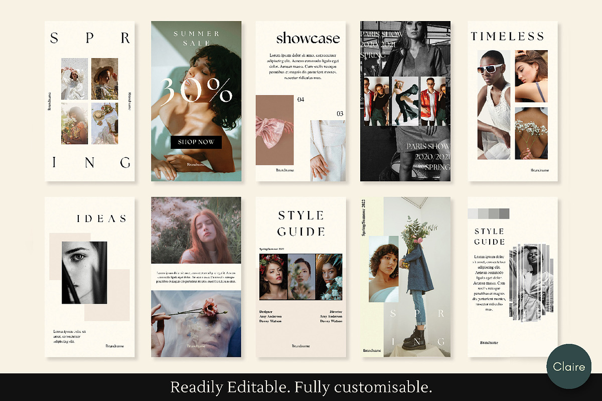 Fashion Editorial Insta Creator Kit, a Social Media Template by Clairee Design Studio (Photo 5 of 7)