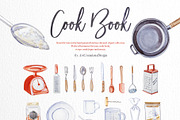 Watercolor Cook Book Clipart Set, a Food Illustration by ArtCreationsDesign (Thumbnail 5 of 7)
