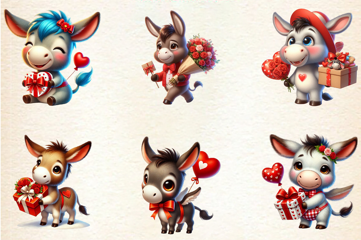 Valentine's Day Funny Donkey Sublima, an Illustration by DreamArtGraphic (Photo 3 of 6)