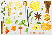 Herbal tea.Watercolor set, a Food Illustration by Nastilustra (Thumbnail 2 of 3)