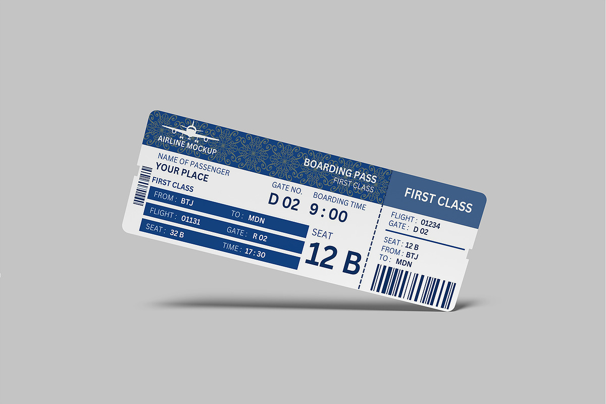 Boarding Pass Mockup, a Product Mockup by lamorastudio (Photo 10 of 13)