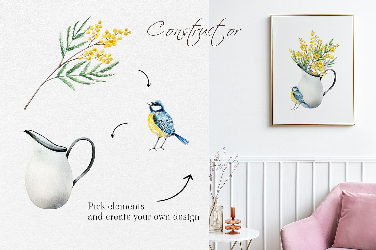 BLOOMING SPRING - Watercolor set, an Illustration by Navenzeles (Photo 5 of 12)