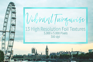 Vibrant Turquoise Foil Textures