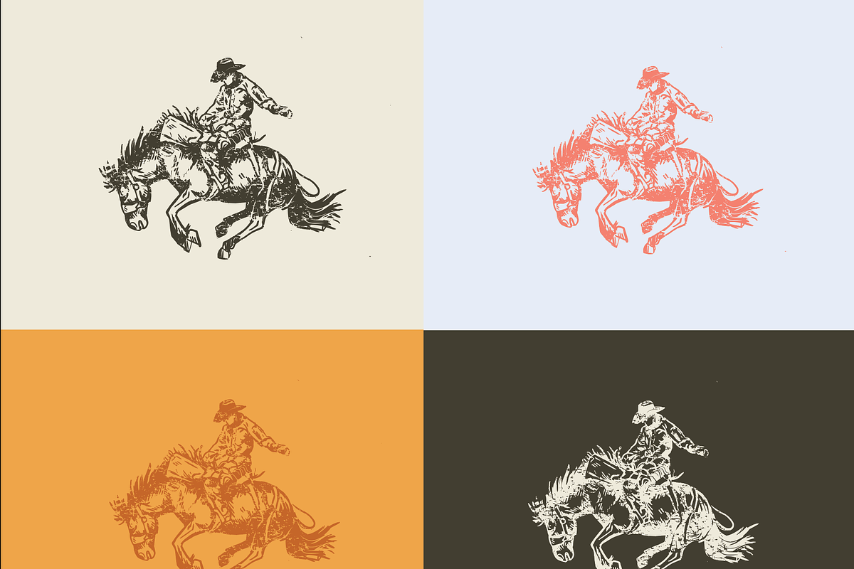 Western Rodeo Cowboy Illustration, an Animal Illustration by Ok Art & Design (Photo 2 of 3)