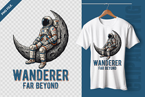 Astronaut Sitting Crescent Moon PNG, an Object Illustration by zahidhossainalif