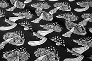 Magic MUSHROOMS. 60 BW Vector Set., an Illustration by Varvara Gorbash (Thumbnail 3 of 11)