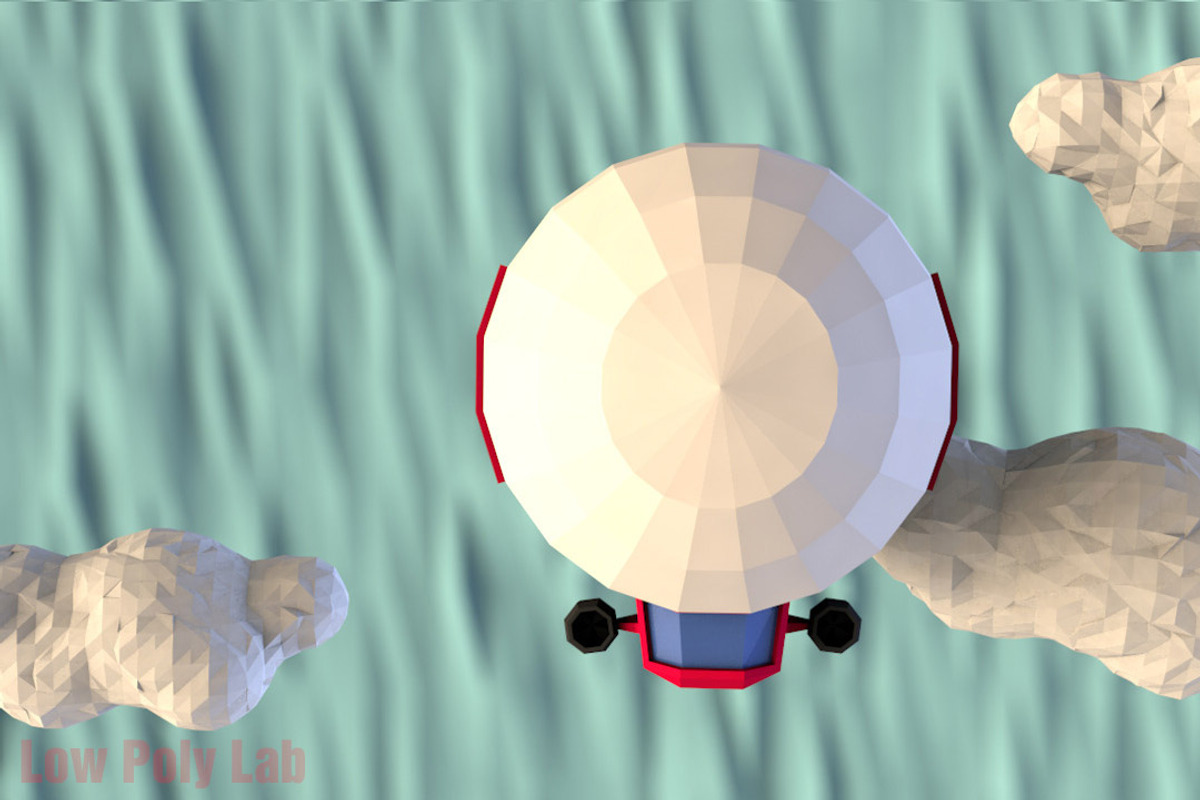 Cartoon Airship Low Poly, a Cars & Vehicle 3D Model by Low Poly Lab (Photo 5 of 7)