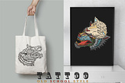 Wolves old school tattoo, a Graphic by intueri (Thumbnail 6 of 7)