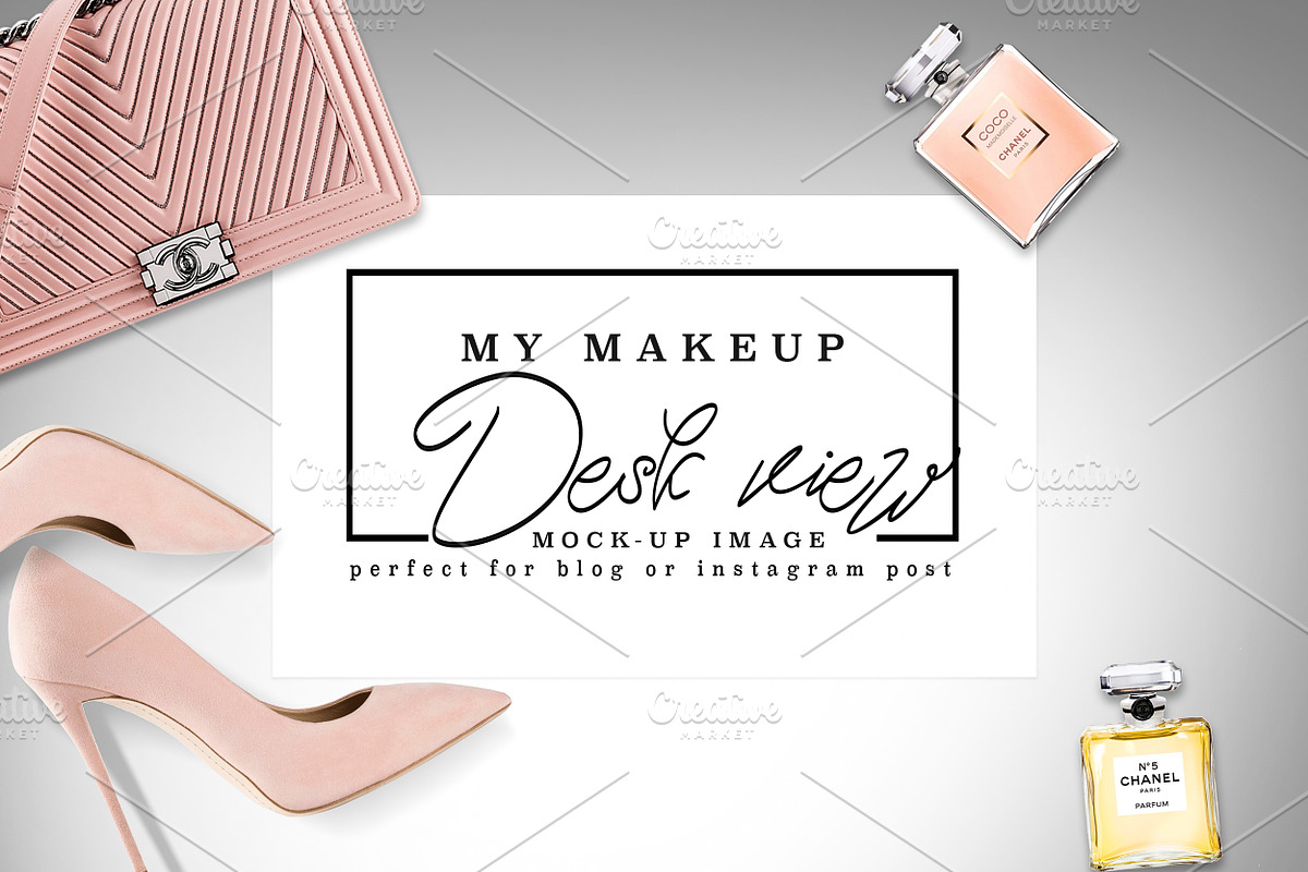 Luxury brand makeup desk post mockup containing chanel, stock photography, a Beauty & Fashion Photo by Whimsical Logoshop (Photo 1 of 2)