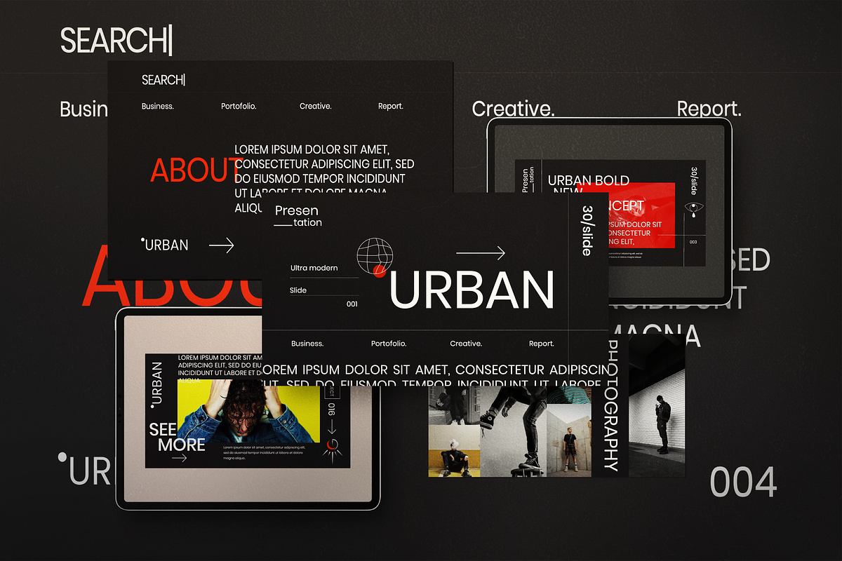 URBAN - Creative Powerpoint, a Presentation Template by Dirtytemp Studio (Photo 1 of 9)