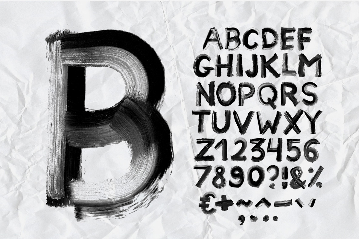 Black Brush Paint Font, a Script Font by Handmadefont (Photo 2 of 9)