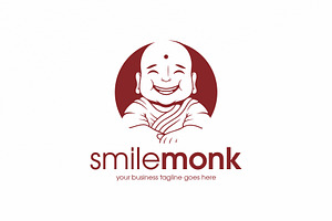 Happy Monk Logo Template