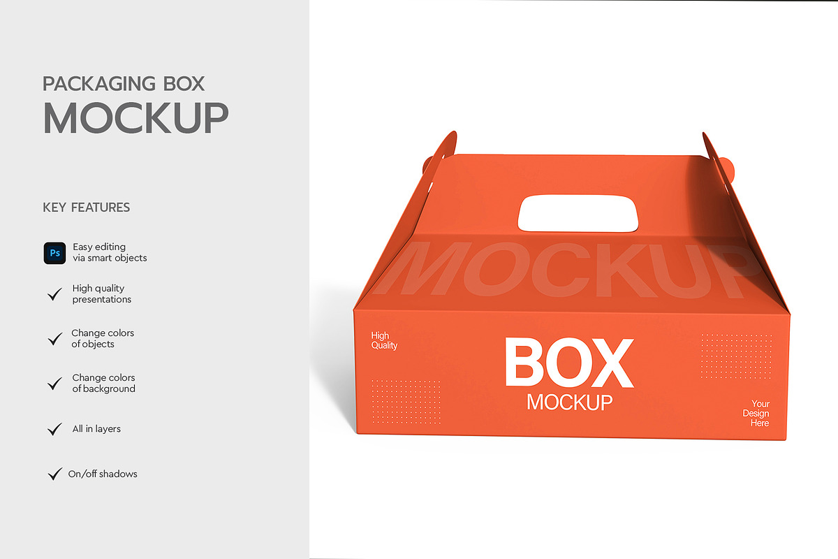 Editable Packaging Box Mockup, a Product Mockup by graphypix (Photo 2 of 4)