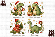 Dino Christmas PNG Sublimaton, a Seasonal Illustration by Sublimation Artist (Thumbnail 1 of 9)