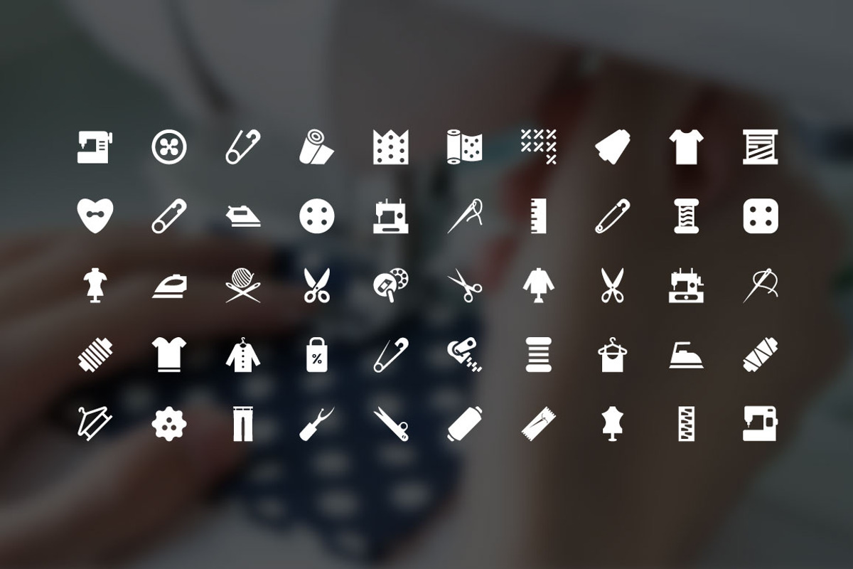 100 Sewing Vector Icons, a Solid Icon by Vectors Market (Photo 2 of 2)