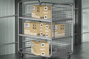 Rolling Warehouse Trolley Mockup, a Packaging Mockup by Permadi Creative (Thumbnail 3 of 5)