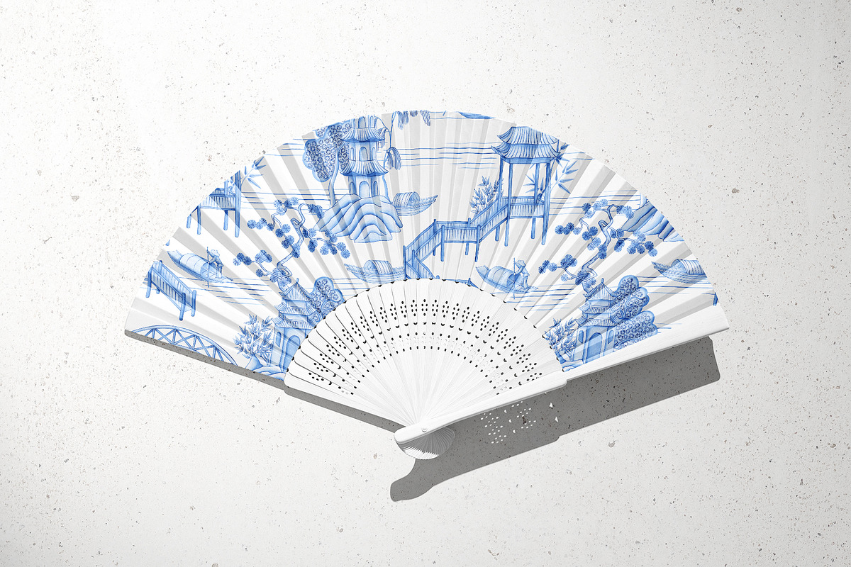 Blue pagoda, a Pattern Graphic by Anyuka (Photo 3 of 8)