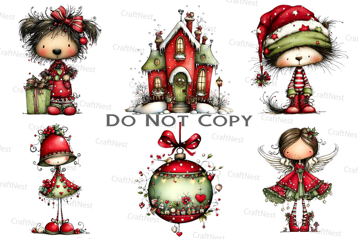 Whimsical Christmas Cabin Clipart, an Illustration by Craft Nest (Photo 8 of 8)