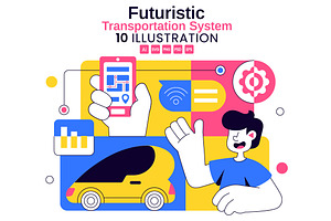 10 Futuristic Transportation System, a Transportation Illustration by denayunebgt