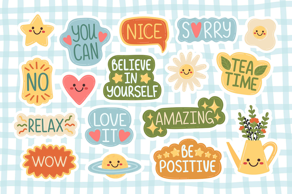 Positive sticker set