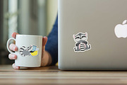 Funny Racoon sticker sheet, an Animal Illustration by Big Squirrel (Thumbnail 4 of 4)
