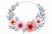 floral wreath, watercolor flowers,, a Graphic by Creativeshirt (Thumbnail 3 of 11)
