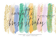 Confetti gold paint brush strokes, a Background Graphic by Freshmint Paperie (Thumbnail 1 of 2)