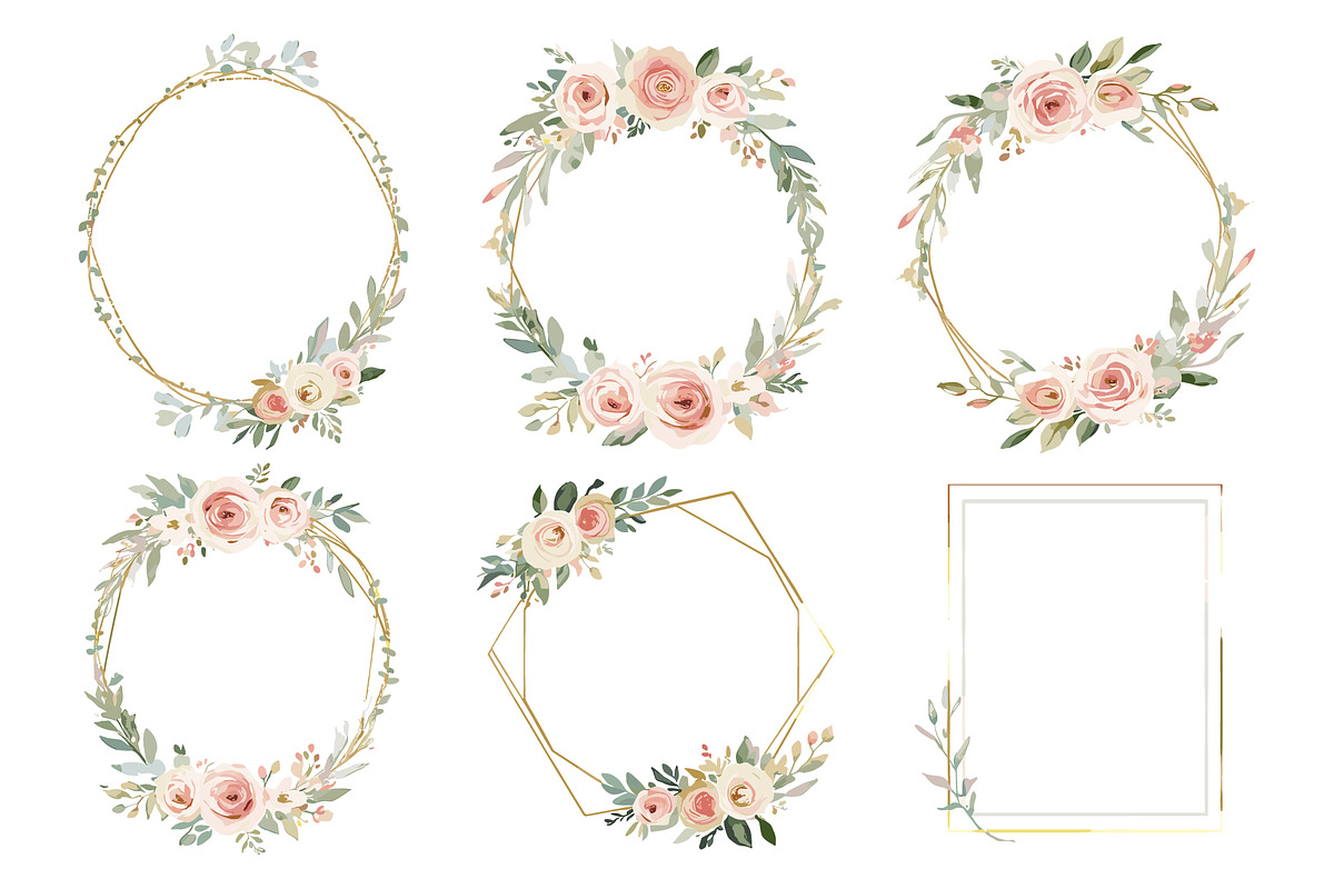 Geometric Floral Frames Set, an Illustration by jahid234 (Photo 15 of 20)
