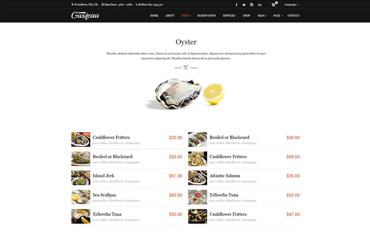 Gusteau - Elegant Food & Restaurant, a HTML Template by Digipieces (Photo 6 of 10)