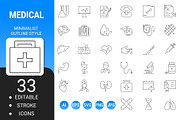 Medical minimalist outline icon set, an Outline Icon by Icons (Thumbnail 1 of 3)