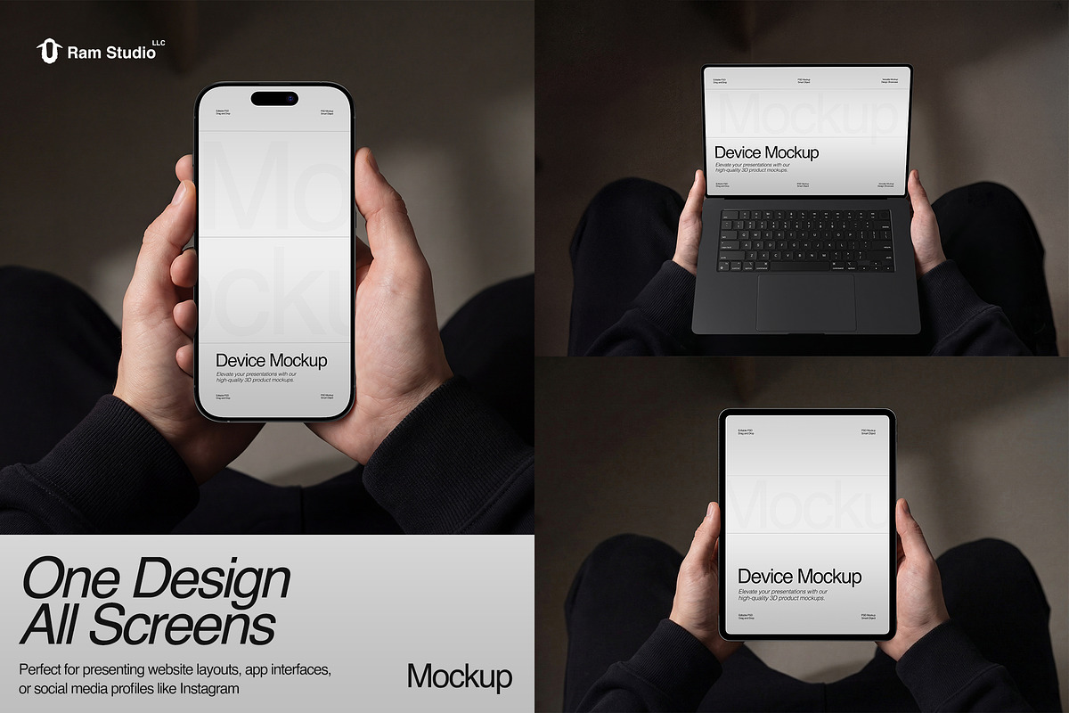 Hand Holding Device Mockup Scene, an iPhone Mockup by RamStudio2 (Photo 1 of 6)