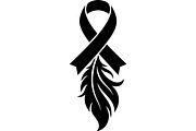Breast Cancer Ribbon Feather SVG, a Seasonal Illustration by balal (Thumbnail 14 of 14)
