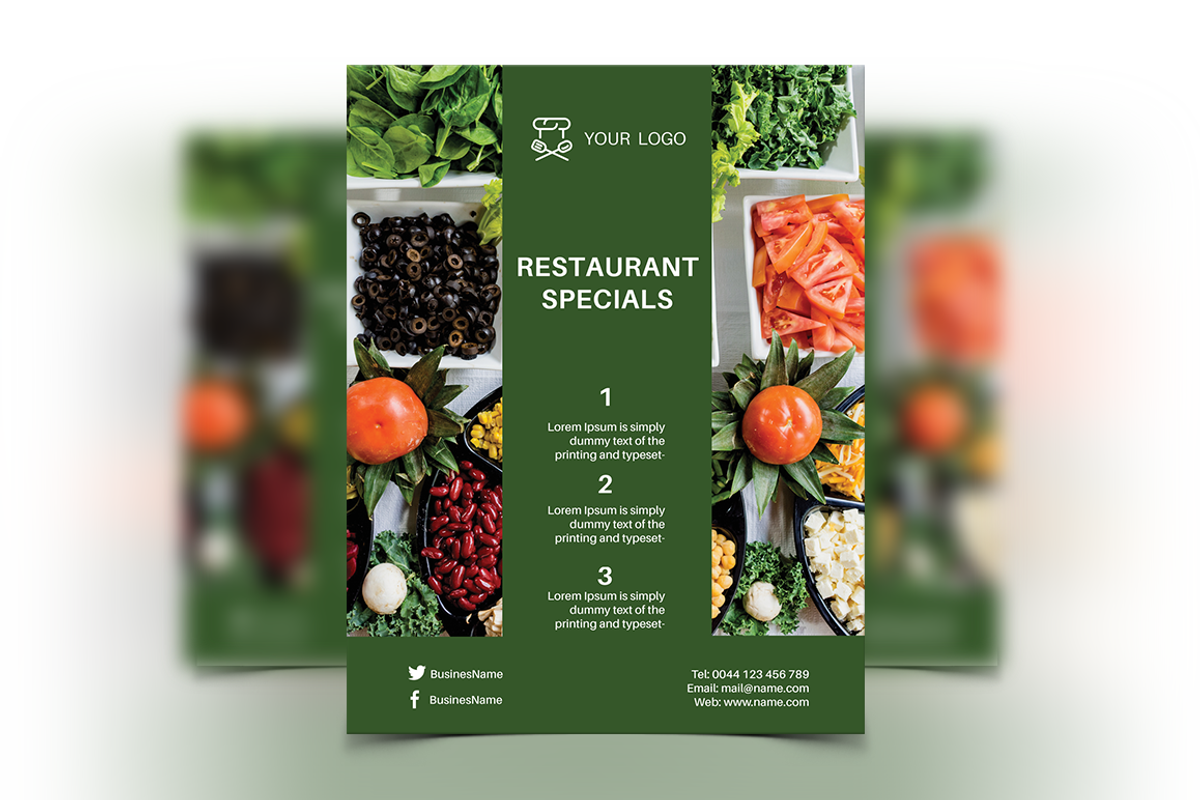 6 Restaurant Flyers, a Flyer Template by Creatricks (Photo 7 of 7)