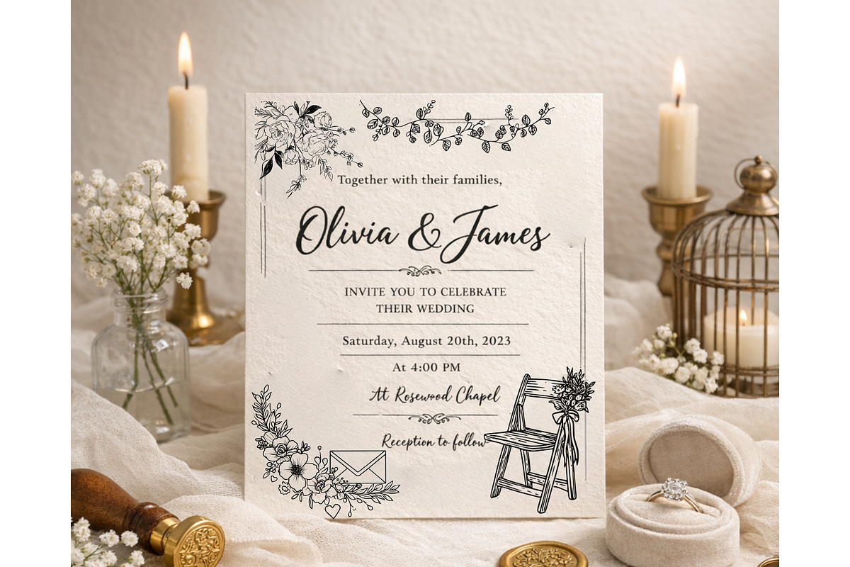 Wedding Clipart Icons Line Art black, a Person Illustration by artinspirestudio (Photo 8 of 9)