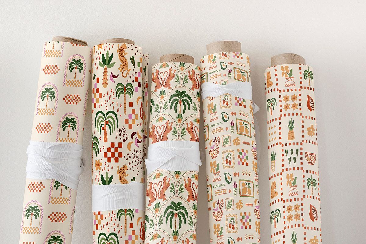Checkered tropical summer patterns, a Pattern Graphic by Tani Kuzminka (Photo 4 of 11)
