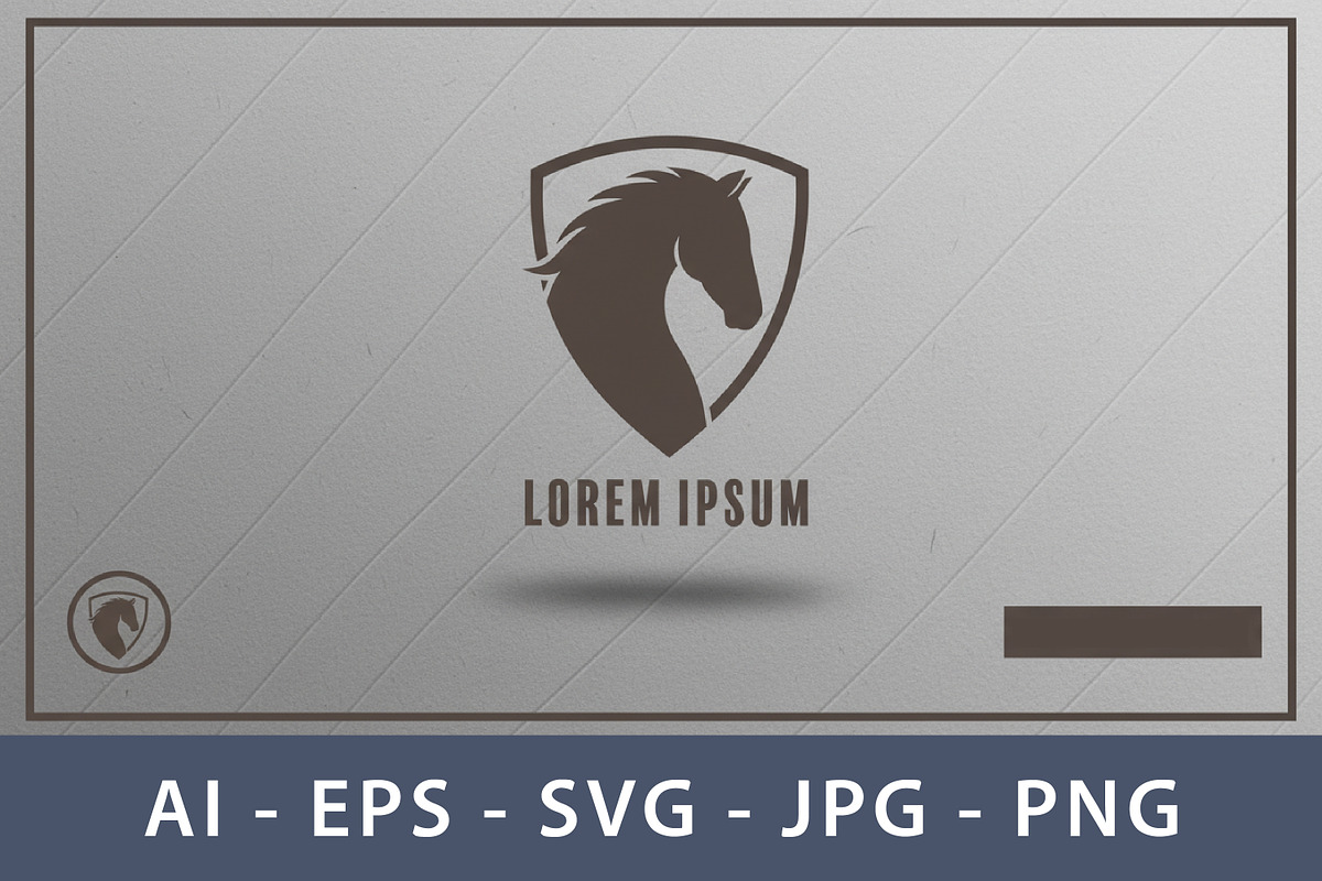 Stylized Horse Head Shield Logo, a Branding & Logo Template by Saba Vector (Photo 3 of 3)