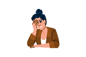 Stressed businesswoman suffering, a Person Illustration by pikepicture