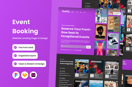 Festify - Event Booking Landing Page, a Landing Page Template by twinstd