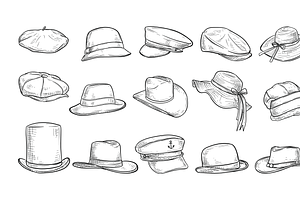 Hats Handdrawn Collection