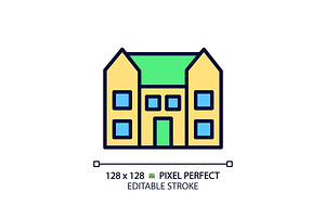 Mansion pixel perfect RGB color icon, an Icon by IMG Visuals